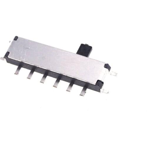 100 pcs Miniature Slide Switch 10 Pin 1P3T SP3T ON-ON-ON Right Angle SMT PCB Board guide actuator height 1.5mm