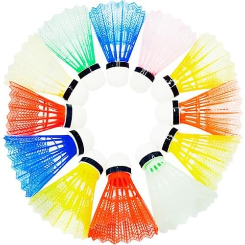 12pcs Colorful Plastic Badminton Shuttlecocks Portable Durable Training Ball Outdoor Sports Activities Supplies Shuttlecock