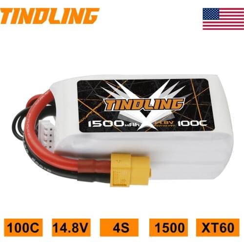 2PCS TINDLING 4S Lipo hrb Battery14.8V 1500mAh 100C DeansXT60​ For Drone Profesional RC Car Shock FPV Helicopter Airplane