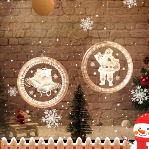 3D Christmas Lights LED Room Decoration Snowman Bell Acrylic Ornament Night Light Plastic Base DIY Table Lamp
