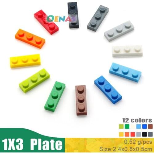 500g 950pcs/bag Educational Kids Toy Plastic Building Blocks Accessories 1x3 Plate DIY Kit Compatible With L*goes Blocks In Bulk