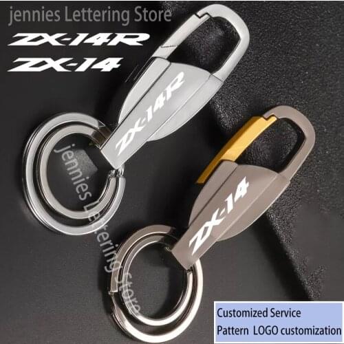 Motorcycle Keychain Alloy Keyring with Logo Key ring for KAWASAKI NINJA ZX14R ZX-14R ZX14 ZZR 1400 2006-2015 2014 2013 2007