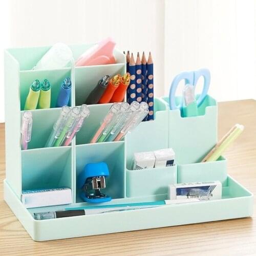 Large Capacity Cute Desk Accessories Pen Holder Pencil Storage Box Desktop Organizer Stand Case School Office Stationery