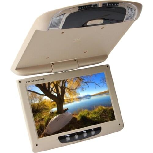 CHENLUSH 9 Inch Car Roof Monitor LCD Flip Down Screen Overhead Multimedia Video Ceiling Roof mount Display