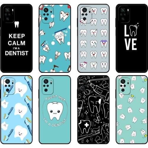 Black tpu Case For Xiaomi Redmi 9T Case Redmi Note 9T Note 10 Pro Case Funny Dentist Dental Tooth Dentistry