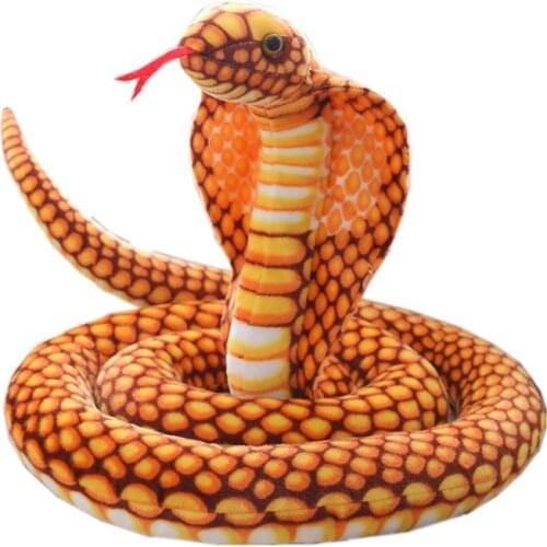 Desert king realistic stuffed wild animal soft snake plush toys, animal zoo souvenir
