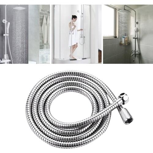 Stainless Steel Double Buckle Water Pipe Flexible Shower Hose Bathroom Soft Tube Accessories 1.5m/2m/2.5m
