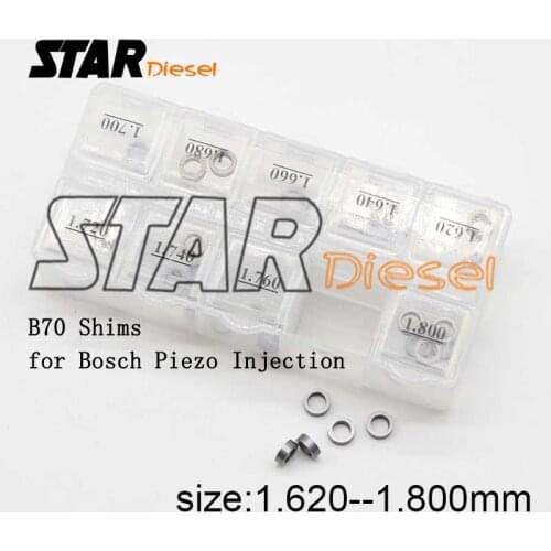 Injector shim 50PCS B70 S0037 Injector Adjusting Washers Shim Size 1.62mm-1.80mm Gasket Repair Kits for Bosch Piezo Injection