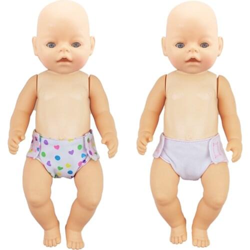 Two pieces Cloth diaper for 43 cm toy new born doll baby 18 Inch American doll Toy Dress Up Doll Accessories