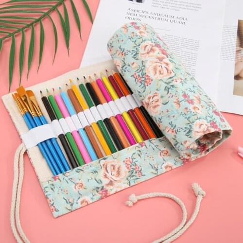 Stationery Storage Box Canvas Pencil Case Multifunction Creative Durable Sketch Student Colorful Volume Hand-made Pen Bag