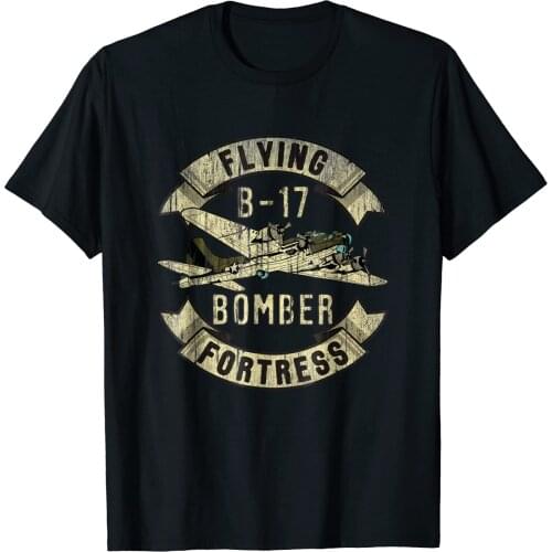 Vintage B-17 Bomber WW2 Plane Aviation Airplane Men T Shirt Short Casual 100% COTTON O-Neck Shirts