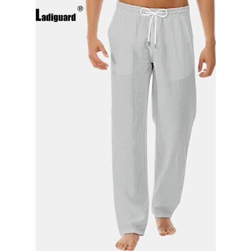 Plus Size 3xl Mens Stand Pocket Gray Linen Pants Casual Drawstring Trouser Autumn Fashion Hip Hop Sweatpants Men Streetwear