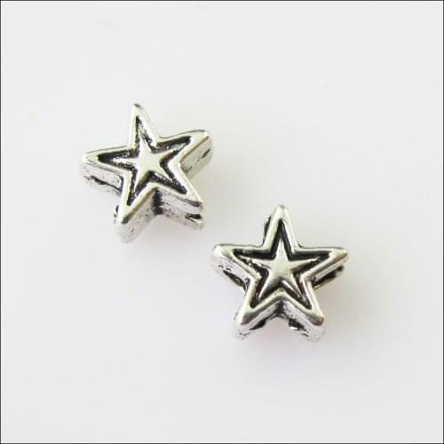 New 120Pcs Tibetan Silver Color Tiny Star Spacer Beads Charms 6mm