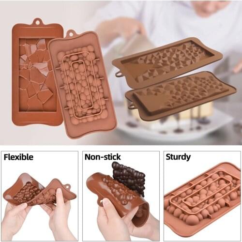 Silicone Chocolate Mold Jigsaw Wave Dot Silicone Mold Non-stick Pure Silicone Mold For Chocolate 3D Shapes Baking Candy Molds