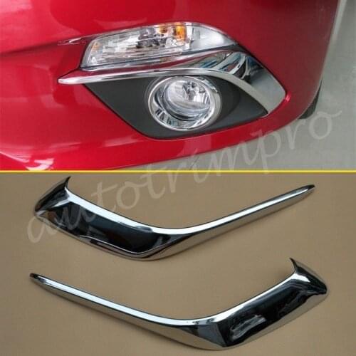 2pcs Chrome Front Hear Fog Light Lamp Foglight Eyebrow Cover Trim Fit For Mazda3 2014 2015 2016 Accessories Mould