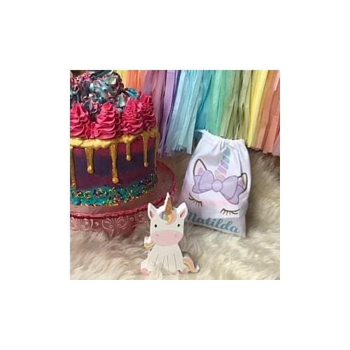 Personalize name unicorn birthday party Candy pouches thank you favor bags baby shower baptism Hangover recovery Survival Kits