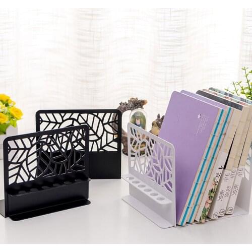 Book Stand Pen-Inserted Leaf Shape Metal Telescopic Folding L-Shaped Office Student Stationery 2pcs DU55