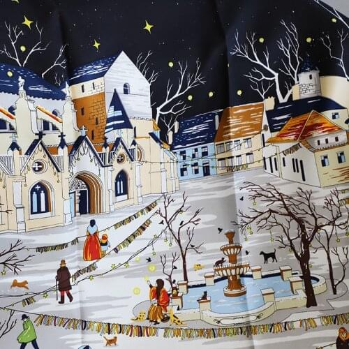 Retro 100% Natural Silk Mulberry* Scarf Silk Scarf 90*90cm Designer Silk Scarf Hand Rolled Edges foulard en soie luxe