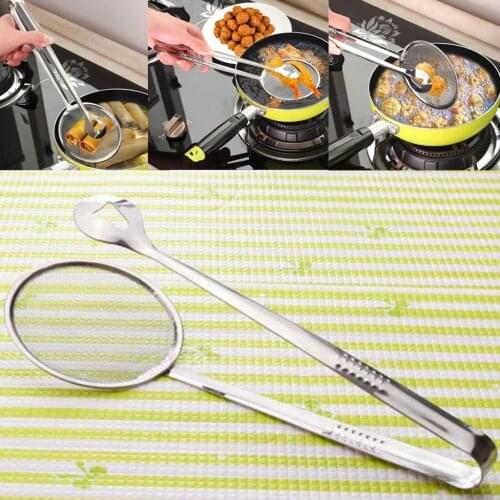 Fine Mesh Strainer Skimmer Ladle Sieve with Clip Multifunctional Kitchen Sifter Utensil