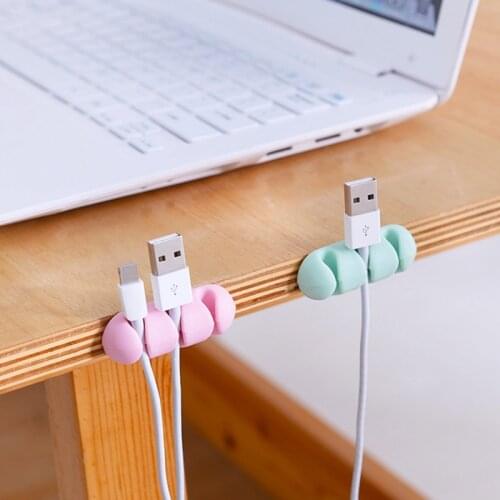 Silicone Cable Organizer USB Cable Sorting Desktop Tidy Management Clips Cable Holder For Mouse Headphone Wire Cable Retainer