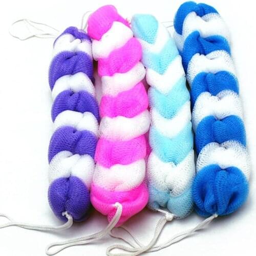 Back Strap Scrubber Bath Shower Bars Mesh Puff Exfoliating Soft Brush Sponge Bath Towel Soft Exfoliating for Shower