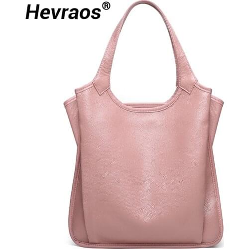 Cow Genuine Leather Bag Ladies Bucket Womens Leather Handbags Big Female Shoulder Bag Red Hand Bags for Women 2021Tote Bags