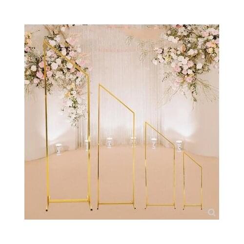Wedding props beveled geometric screen stage decorations wedding three-dimensional flower frame decoration background iron arch