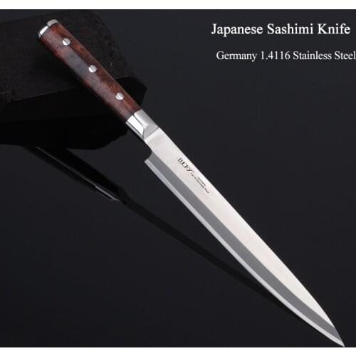 27cm Japanese Sushi Yanagiba Knife Kitchen Germany 1.4116 Stainless Steel Japan Sashimi Salmon Fish Fillet Cooking Knife 8.2W