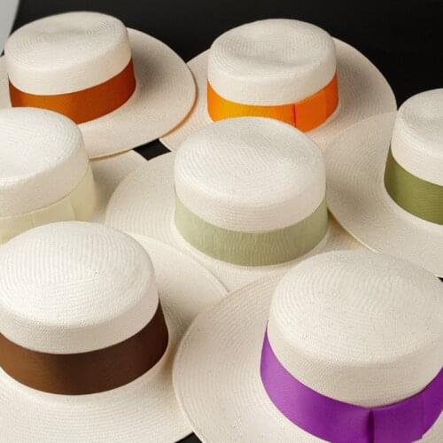 202006-hh7308D summer England HANDMADE fine paper COLOR bowknot lithe lady fedoras cap women panama jazz outdoor hat