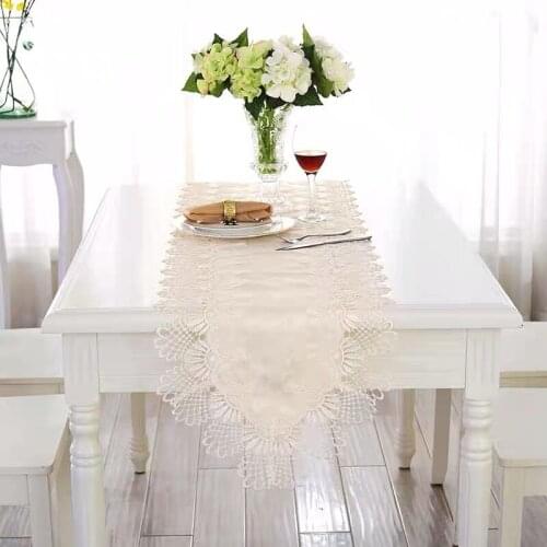 2 Designs Lace Table Runner Table Banner Table Cover Desk Runner Home Textile Wedding Gift