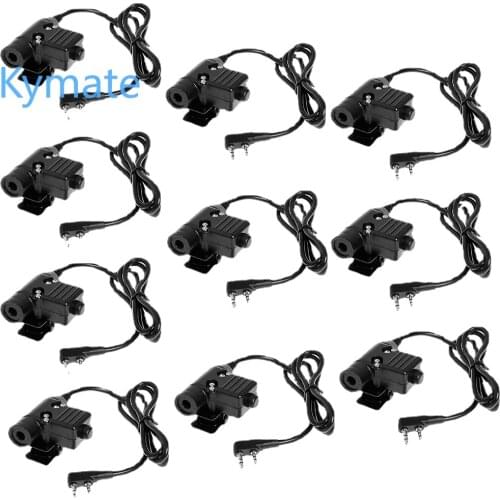 10xU94 PTT Headset Military Adapter For Z Tactical II HD01 HD02 HD03 For Kenwood Baofeng BF-888s UV-5r UV-82 GT-3 Retevis Radio
