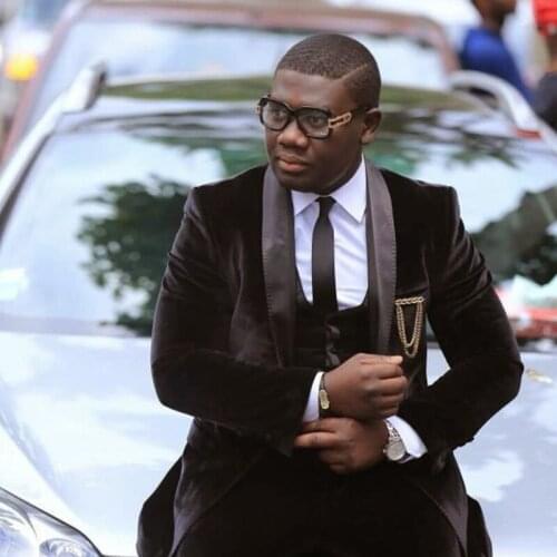 Brown Velvet Latest Wedding Men Suit 3pcs Custom Made Prom Groom Suits For Men Tuxedos Casual Mens Suits (Jacket+Pant+Vest+Tie)