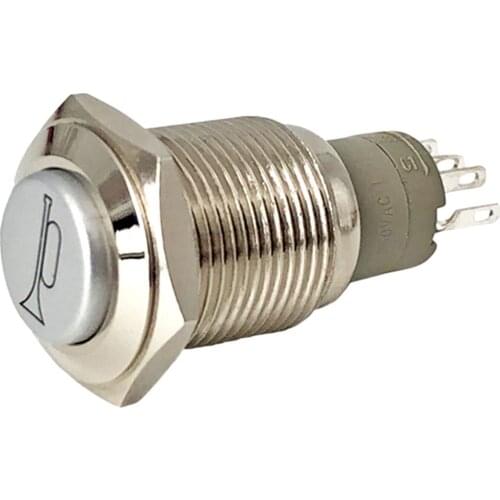 5/8" 12V Push Switch 16mm LED Light Momentary Push Button Horn Switch for Car Latch Speaker Bell Horn Accessories
