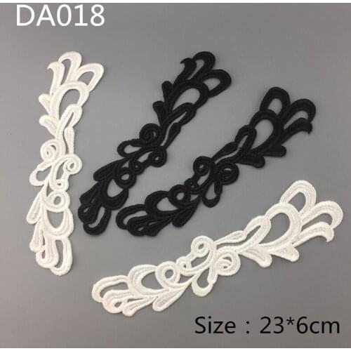 5 Mirror pairs NEW white black Lace Fabric Sewing Wedding Dress Applique Lace patch DA018