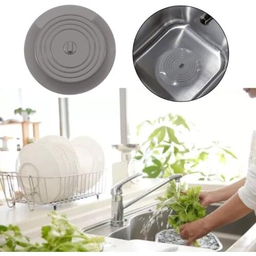 B2RF Silicone Floor Drain Plug Cover Kitchen Bath Tub Sink Rubber Water Stopper 6 Inches White/Black Sealing Sink Stopper