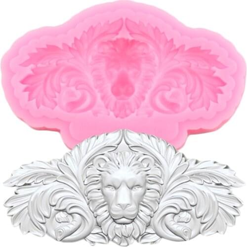 Baroque Lion Relief Silicone Mold Chocolate Gumpaste Moulds Cake Border Fondant Molds Cake Decorating Tools Candy Resin Moulds