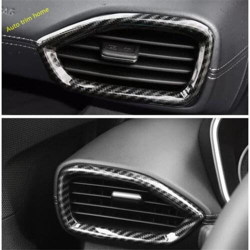 Lapetus Side Air Condition AC Outlet Vent Cover Trim ABS Fit For Hyundai Santa Fe 2019 2020 Matte / Carbon Fiber Look