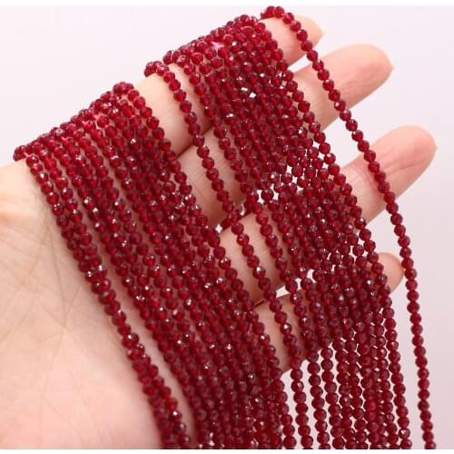 Faceted Stone Beads Red Wine Spinels Beads for Jewelry Making Bracelet Necklace Accessories for Women Gift Size 3mm