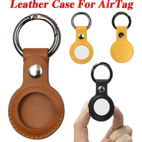 For Apple Airtag Case Leather Keychain Protective Cover For Air tag Dog Tracker Locator Device For airtag Case air tag llavero