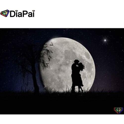 DIAPAI 5D DIY Diamond Painting 100% Full Square/Round Drill "Tree couple moon" Diamond Embroidery Cross Stitch 3D Decor A23298