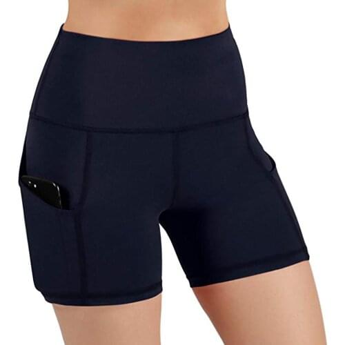 Women Yogas Shorts High Waist Sports Shorts for women Gym Running woman Skinny Short Pants with Pocket biker shorts