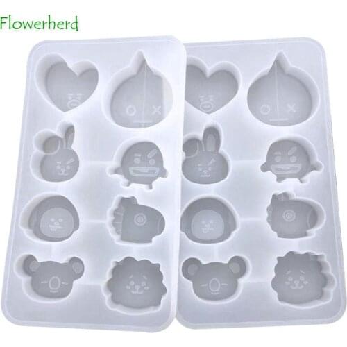 Resin Mold Cartoon Kpop Silicone Mold Handmade Soap Keychain Mold Gypsum Mud for Handmade Gummy Candy Mold Fondant Molds