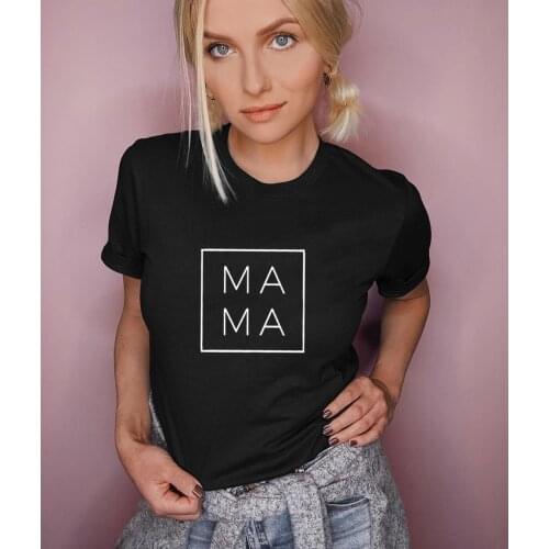 Mama Square Print Women Summer T-shirt Mom Life Short Sleeve Graphic Tees Gift for Mother Female Harajuku Tshirt Camisas Mujer