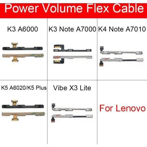 Power Volume Side Button Flex Cable For Lenovo Vibe K3 K4 K5 Note Plus A6000 A7000 A7010 A6020a/Lemon X3 K51c78 Repair Parts