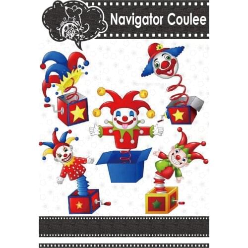 Carnival metal cutting mold music box clown balloon stamp scrapbook decoration DIY crafts layered flower card creative embossing