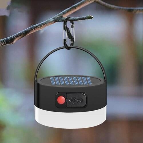 Camping Light Solar Powered Lantern LED Mini Hanging Lamp for Tent Lamp Solar USB Input Output Ip65 Waterproof