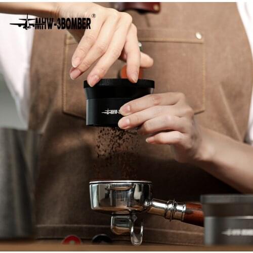 58mm Universal Rotatable Aluminum Alloy Dosing Ring with Coffee Sifter For Coffee Portafilter Coffee Powder Barista Tool