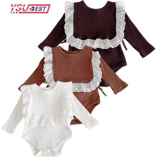 0-24M Baby Girl Romper Long Sleeve Clothes For Girls Lace Newborn Baby Rompers For Girls Jumpsuit 100% Cotton Baby Boys Romper