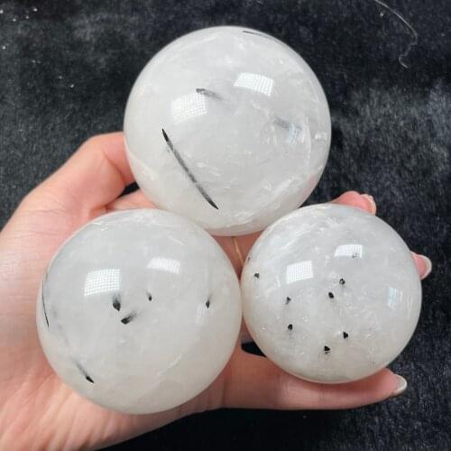 65mm Beautiful Natural Black Tourmaline Crystal Sphere Ball Gemstone Great for Meditation Home Decoration Chakra Reiki Stone