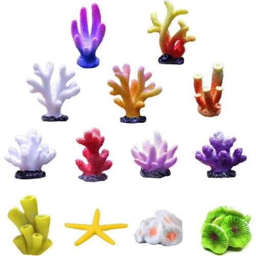 Colorful Resin Aquarium Artificial Coral Reef Decoration Fish Tank Coral Stone Landscape Ornament Accessories